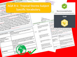 Aqa 9 1 Gcse Geography Tropical Storms Key Vocabulary Revision Activity Sheets Gcse Geography Tropical Storm Gcse Geography Revision