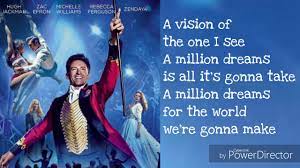 The vision of the one i see. A Million Dreams Lyrics Youtube
