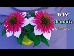 Diy Feltflower Clematis Clematis Flower Bunga Clematis Dari Kain Flanel Youtube Bunga Clematis Bunga Kain Tenun Clematis