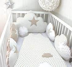 Baby Cot Bumpers 60cm Wide Cloud Cushions White And Beige Letti Per Bambini Cuscini Per Neonato Idee Cameretta Neonato