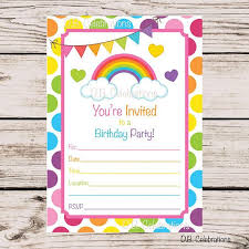 Printable Birthday Activities For Kids Rainbow Printable Birthday Party Invitation Blank Instant Download Printable Party Decor Rainbow Birthday Invitations Rainbow Birthday Birthday Invitations