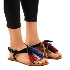 Practical footwear for before and after your sessions.these practical footwear for before and after your sessions. Black Sandals With Fringes 8839 194 Butymodne Pl