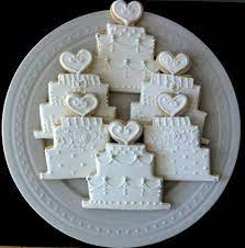 Wedding Thank You Cookie Wedding Cake Shape With Royal Icing Bridal Cookies Cookie Wedding Favors Anniversary Cookies