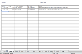Phone Log Template Speechtivities Communication Log Iep Excel