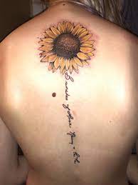 Sunflower Tattoo With My Grandma S Handwriting Tattoos For Women Sunflower Tattoo Tattoos For Daughters