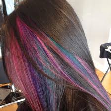 Who knew purple and blue highlights could look so amazing together. Get Crazy Creative With These 50 Peekaboo Highlights Ideas Hair Motive Hair Motive