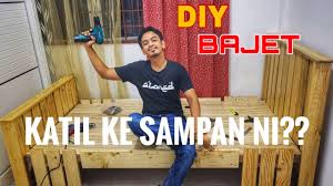 2 keping papan dengan dimensi 250×30 cm untuk digunakan sebagai dinding sisi katil. Diy Katil Pallet Extreme 006 Youtube