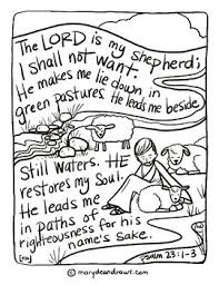 Christianity & bible coloring pages. Psalm 23 Set Of 4 Hand Drawn Bible Verse Coloring Pages By Marydean Draws