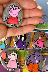 Peppa Pig Story Stonesm Montessori Toy Custom Made Birthday Gift For Toddler Hand Painted Rocks Painted Rocks Kids Hand Painted Rocks Peppa Pig Painting