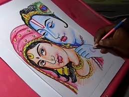 How To Draw Lord Krishna And Radha Drawing Youtube Krishna Painting Krishna Drawing Krishna Radha Painting