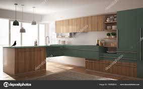 modern minimalistic wooden kitchen with