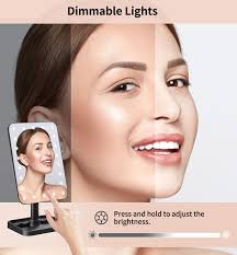 Amazon.com: Lighted Desk Makeup Mirror, Rechargeable Vanity Makeup Mirror  with Lights, 1000mAh Lithium battery, 360° Rotation, Storage, Detachable  10X mirror Design for Kids Room Decoration Teens Boy's Gift : Beauty &  Personal