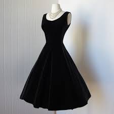 Vintage 1950s Dress Black Satin And Velvet Full Skirt Cocktail Party Dress With Bows Featured Item Beautiful Dresses Vintage 1950s Dresses Black Dress