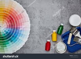 color palette guide painting accessories paint stock photo