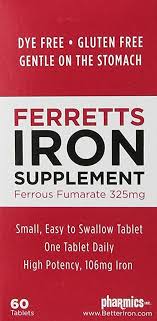 Buy Pharmics Ferretts Iron Supplement Tablets 325 Mg Ferrous Fumarate 60 Tablets Online At Low Prices In India Amazon In