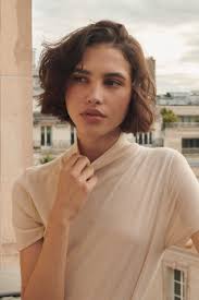 LESET James Short Sleeve Turtleneck in Seashell in Wool