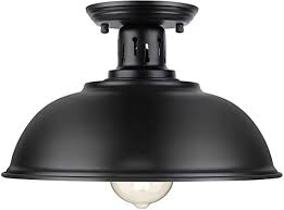 Amazon Com Farmhouse Semi Flush Mount Ceiling Light Fixture E26 Medium Base In 2020 Flush Mount Ceiling Light Fixtures Black Pendant Lamp Flush Mount Ceiling Lights