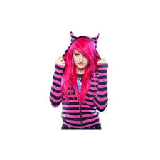Black And Pink Striped Wig Black And Pink Striped Hoody With Cat Ears Striped Hoodie Pink Hoodie Outfit Hoodies
