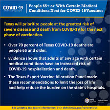 Johnson & johnson is the only trial. Texas Dshs On Twitter People 65 And Older Or With Certain Medical Conditions In Next Phase 1b For Covid 19 Vaccine Phase 1b To Likely Begin In A Few Weeks Following Vaccination In