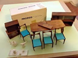 Vintage Miners Industries Japan Mid Century Modern Dollhouse Dining Rm Furniture Lot Modern Dollhouse Modern Dollhouse Furniture Doll House