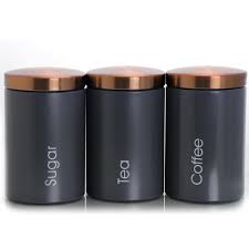 Megachef Essential Kitchen Storage 3 Piece Metal Canister Set 985109465m The Home Depot Rose Gold Kitchen Tea Canister Set Canister Sets