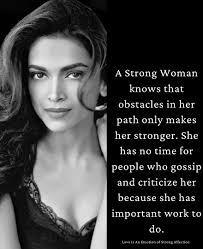 She knows that every challenge makes her stronger. She brushes off gossip  and criticism, she has her eyes