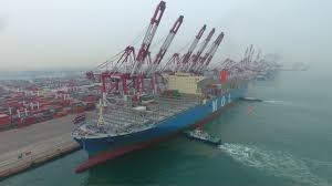 The Largest Container Vessel In The World Berthed In Qingdao Port Large Containers Qingdao World