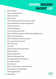 School Holiday Bucket List With Images School Holidays School Holiday Activities Free Family Activities