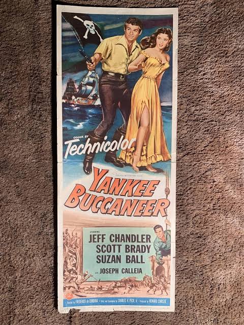 YANKEE BUCCANEER 1952 INSERT 14X36 MOVIE POSTER JEFF CHANDLER