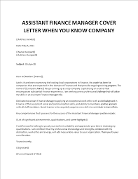 Writing an open cover letter. Finance Assistant Cover Letter