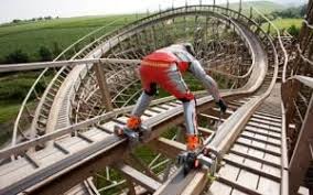 Man Skates Down Roller Coaster Roller Coaster Adrenaline Junkie Extreme Sports