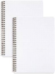 Amazon Com 2 Pack Dotted Bullet Journal B5 Size 100gsm Wirebound Spiral Notebook 7 1 X 10 Inches 80 Dot Grid Notebook Graph Paper Notebook Grid Notebook