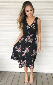Dempsey Black Floral Sleeveless Midi Dress With Heels Black Floral Dress Sleeveless Dress Summer Dr Floral Dress Black Midi Dress Sleeveless Summer Dresses