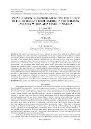 How much does it cost and . Pdf An Evaluation Of Factors Affecting The Choice Of The Different Floor Finishes In The Building Industry Within Abia State Of Nigeria