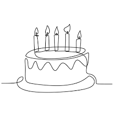 Disable your adblock and script blockers to view this page. Continuous Line Drawing Of Birthday Cake With Candle A Cake With Cream And Candles Birthday Party Celebration Concept Happy Moment On White Background Vector Illustration Minimalism 2124823 Vector Art At Vecteezy