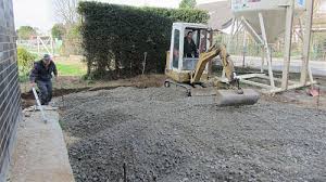 Tragschicht Aus Natursteinschotter Einbringen Garten Gartenplanung Pflasterarbeiten