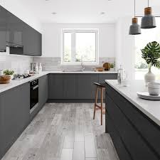Grey Wood Floors In 2020 Modern Grey Kitchen Grey Kitchen Floor Wood Floor Kitchen