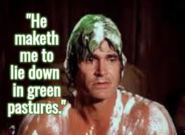 Не maketh me to lie down in green pastures."