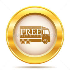 Free Delivery Truck Golden Button In 2020 Golden Buttons Free Shipping Banner Internet Icon
