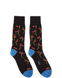 Mens black floral pattern socks. Black Floral Socks For Men Lookastic
