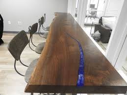 Live Edge Epoxy Resin Walnut Desk And Bartop Wood Resin Table Resin Furniture Walnut Desks