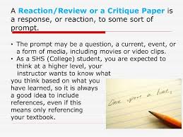 You can check the quality of our work by looking at various paper examples in the samples section on our website. How To Write A Reaction Critique Review Paper Ppt Download