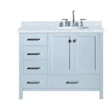 There are a number of reasons that a homeowner may opt for a bathroom vanity with an offset sink. Ariel Cambridge 43 Right Offset Single Oval Sink Vanity Set In Grey Overstock 18000081