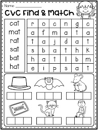 Cvc Find And Match Worksheets Distance Learning English Worksheets For Kindergarten Cvc Words Kindergarten Phonics Kindergarten