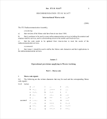 5 Morse Code Chart Templates Doc Pdf Excel Free