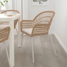 Nilsove Norna Chair With Chair Pad Rattan White Laila Natural Ikea In 2020