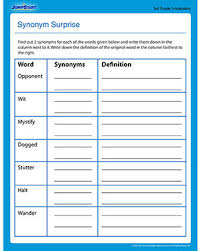 Grade 7 vocabulary worksheets printable can be used by anyone at home for educating and learning purpose. Synonym Surprise Free 3rd Grade Vocabulary Worksheet Jumpstart