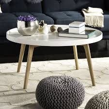Safavieh Sage Tray Top Round Coffee Table White Coffee Table Scandinavian Coffee Table Round Coffee Table
