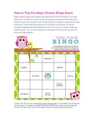 Just print off one card per guest and you're ready to go! How To Play Fun Baby Shower Bingo Game