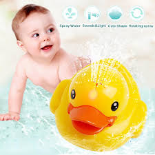 The first time bathing a baby is always a bit awkward. Funny Rotate Spray Water Duck Bath Toddler Party Swimming Pool Toy Gift Kids Buy At A Low Prices On Joom E Commerce Platform
